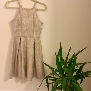 Nordstrom Soprano metallic gold/cream dress - S